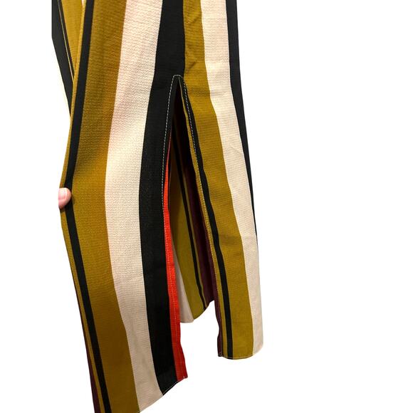 Moa Moa 70's Vibe Lined Striped Sleeveless Maxi Dress with Slits Women's Medium - Picture 4 of 8